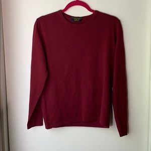 Burgundy 100% Merino Wool Sweater